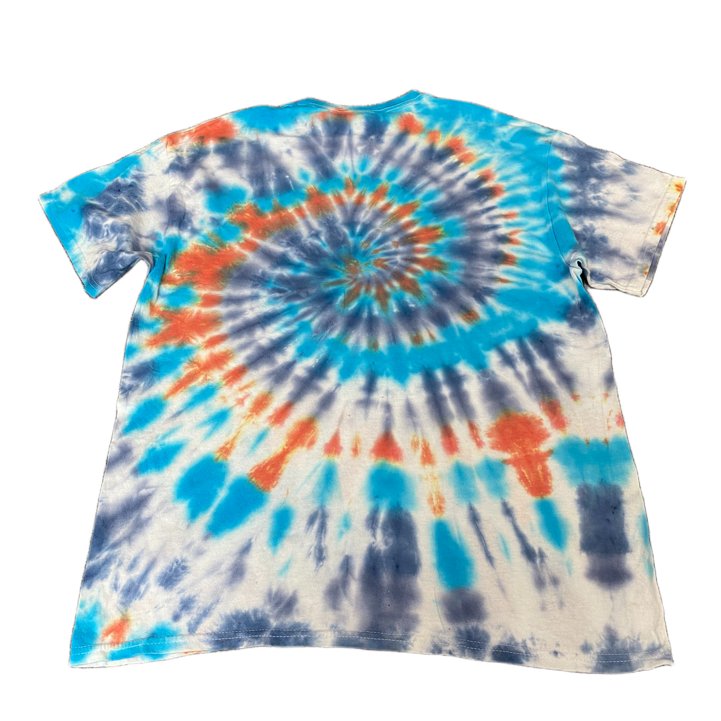 Gildan T-Shirt Womens L Multi Tie Dye Heavy Cotton Short Sleeve Crew Neck Tee