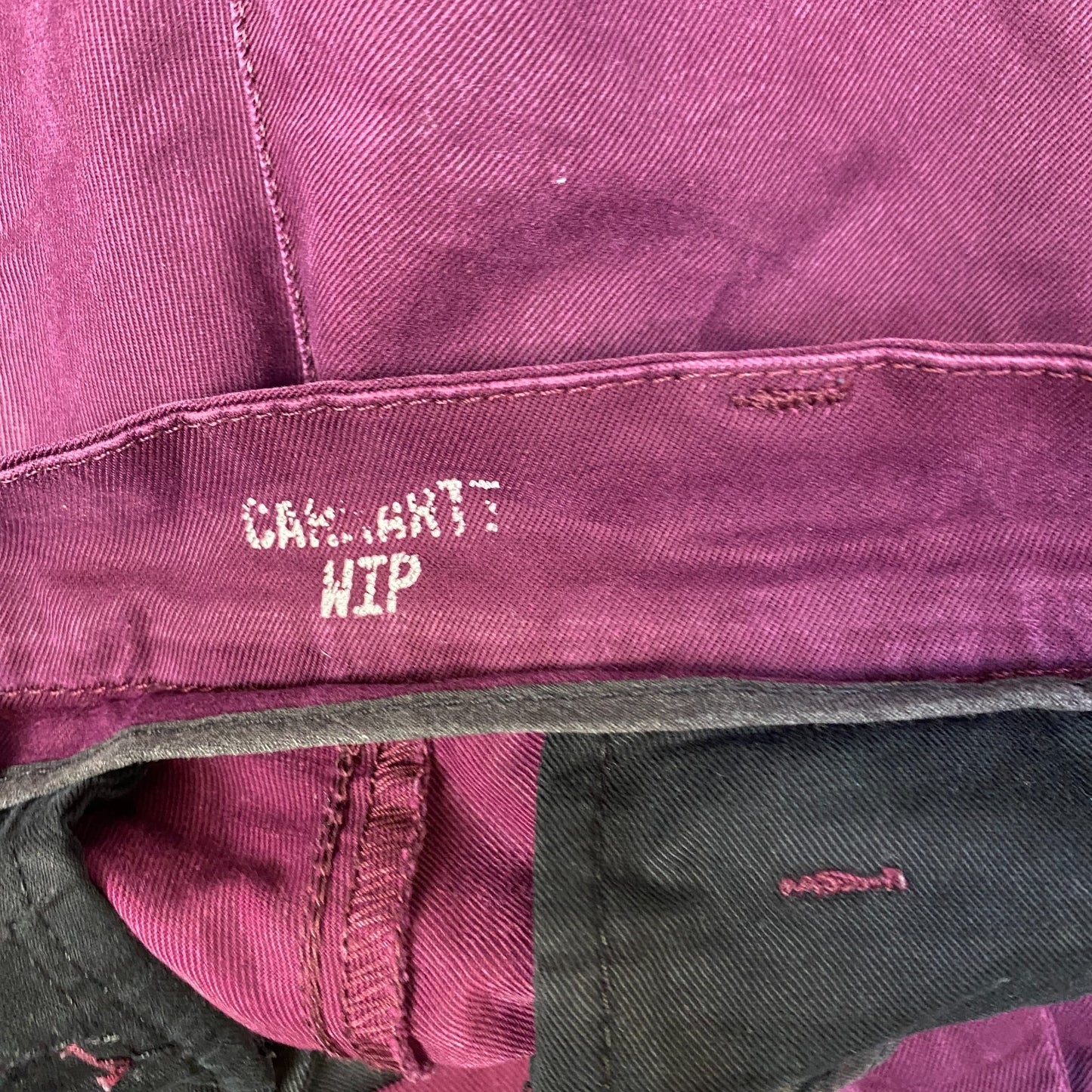 Carhartt WIP Sid Pants Mens Medium Burgundy Work Stretch Slim Fit High Waisted