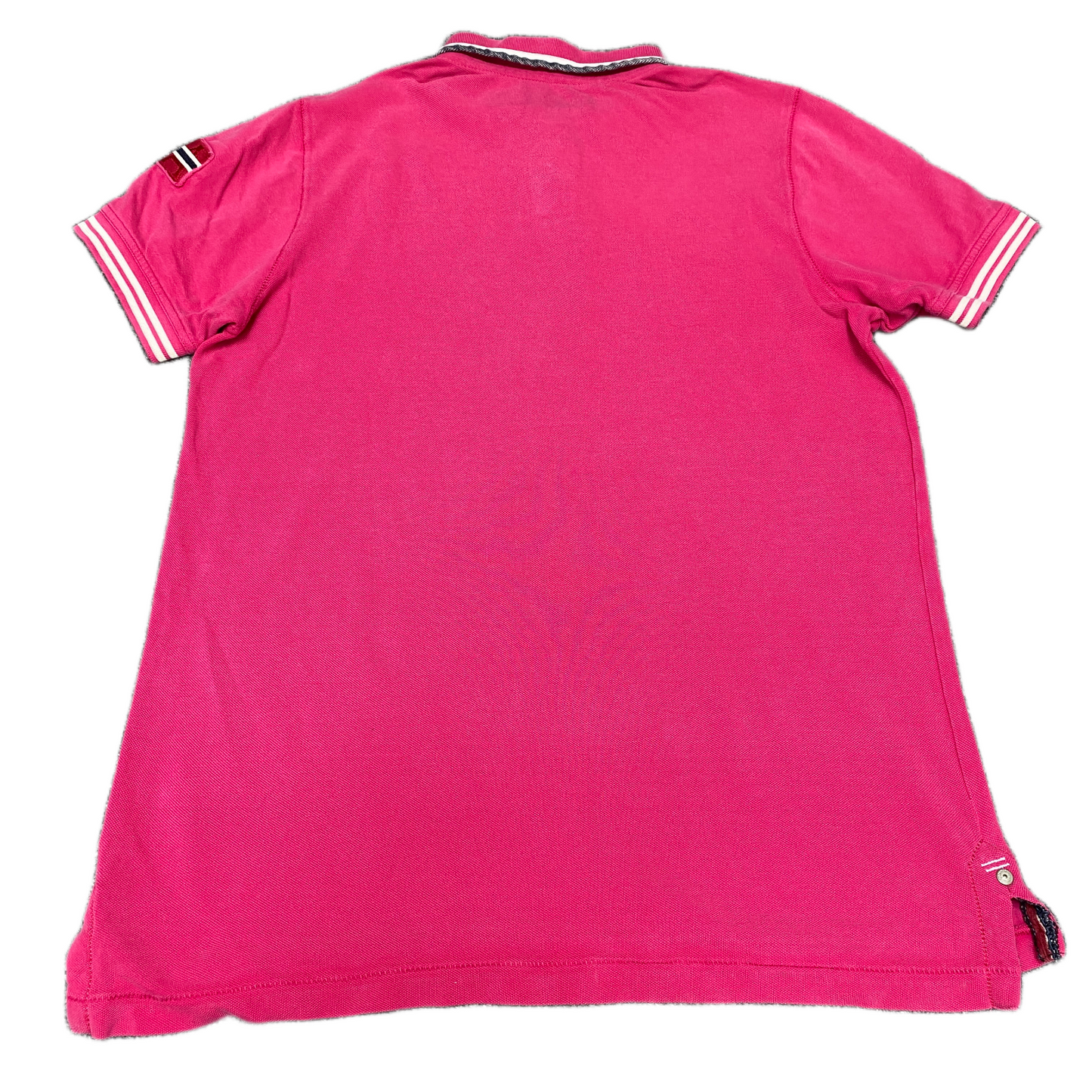 Napapijri Polo Shirt Boys S Pink Official Bulletin Patch Logo Golf Performance