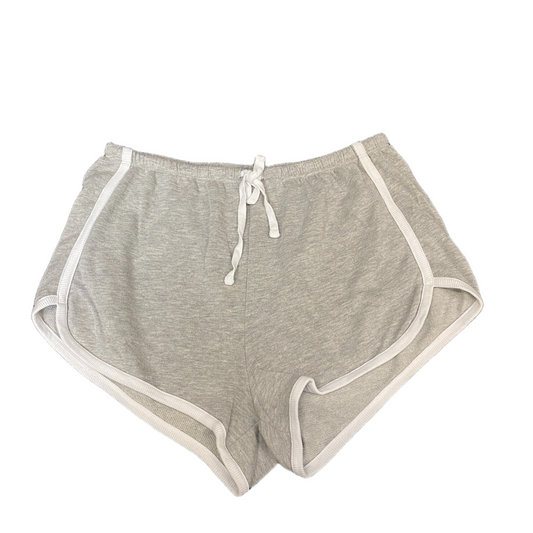 Running Sprinter Shorts Womens L 30" Waist Grey Athletic Gym Workout Dolphin Hem