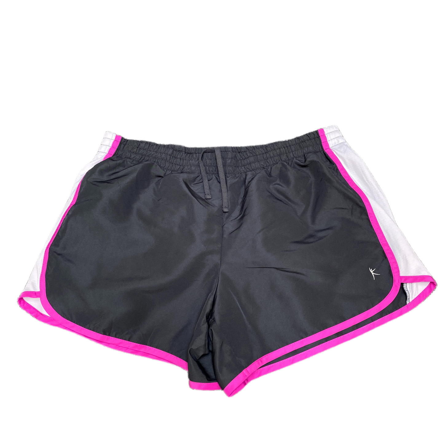 Running Sprinter Shorts Womens L 30" Waist Black Athletic Fit Gym Dolphin Hem