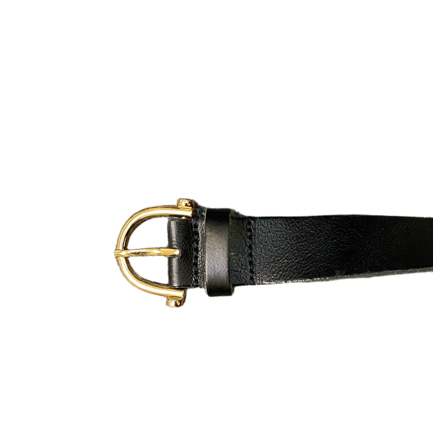 Waist Belt Mens Black Leather Adjustable Classic Silver Pin Buckle 41.5 Inches