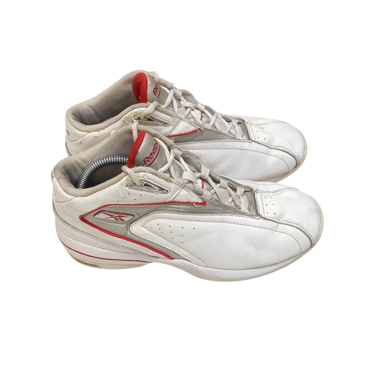 Reebok Hexalite Basketball Shoes Mens 7 White Red Leather Isolation Performance