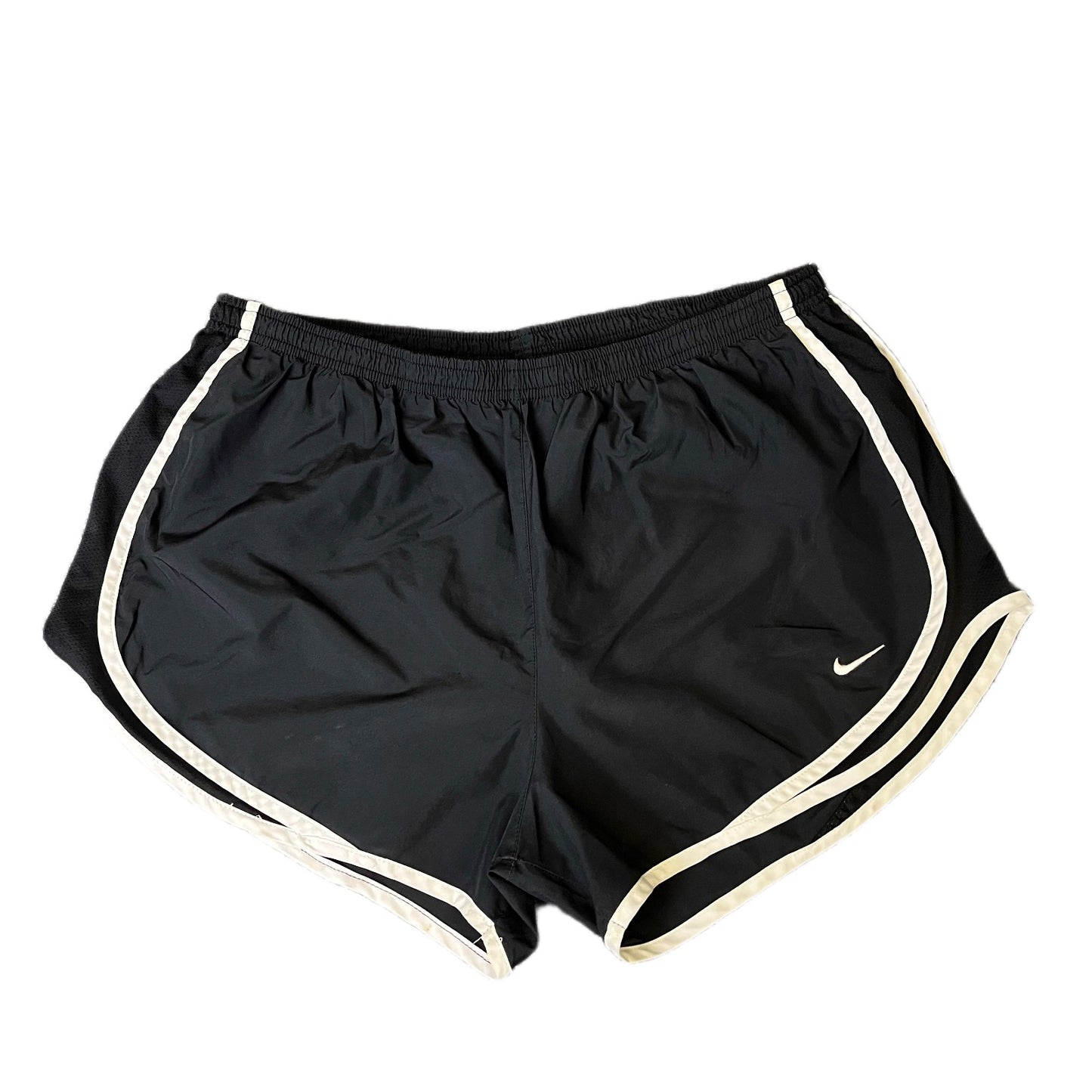 Nike Running Sprinter Shorts Womens Small 32" Waist Black Workout Dolphin Hem