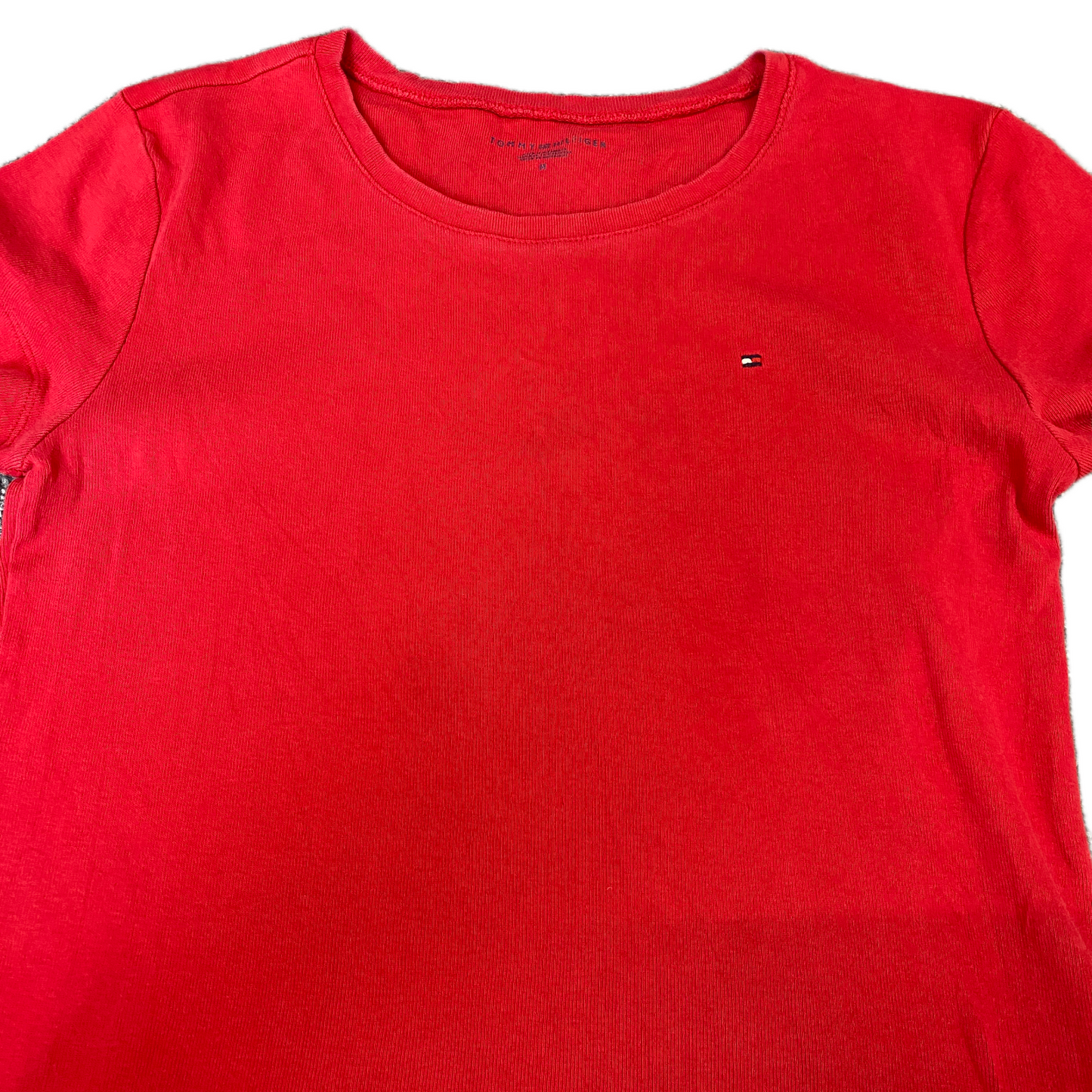 Tommy Hilfiger T-Shirt Girls S Red Short Sleeve Crew Neck Pullover Summer Tee
