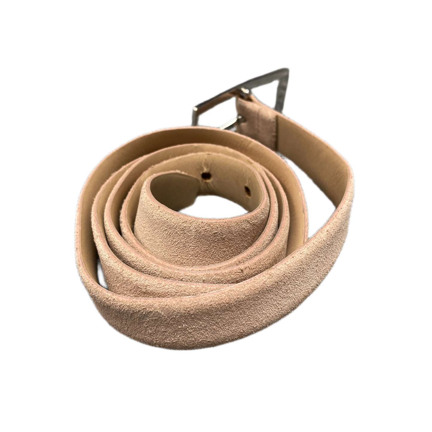 Gerry Weber Waist Belt Women Beige Suede Leather Silver Pin Buckle 37.5 Inches