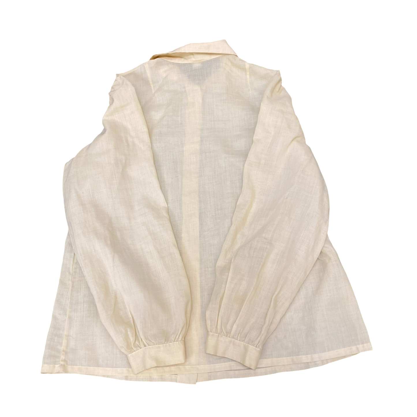 Shirt Top Womens M Yellow Embroidered Casual Long Sleeve Collared Button Down