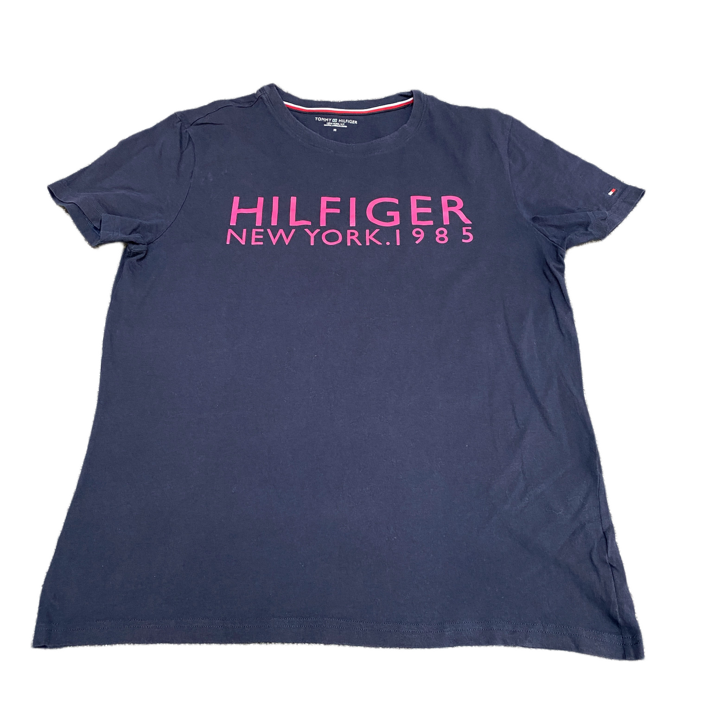 Tommy Hilfiger Shirt Mens Medium Navy New York 1985 Graphic Print Crew Neck Tee