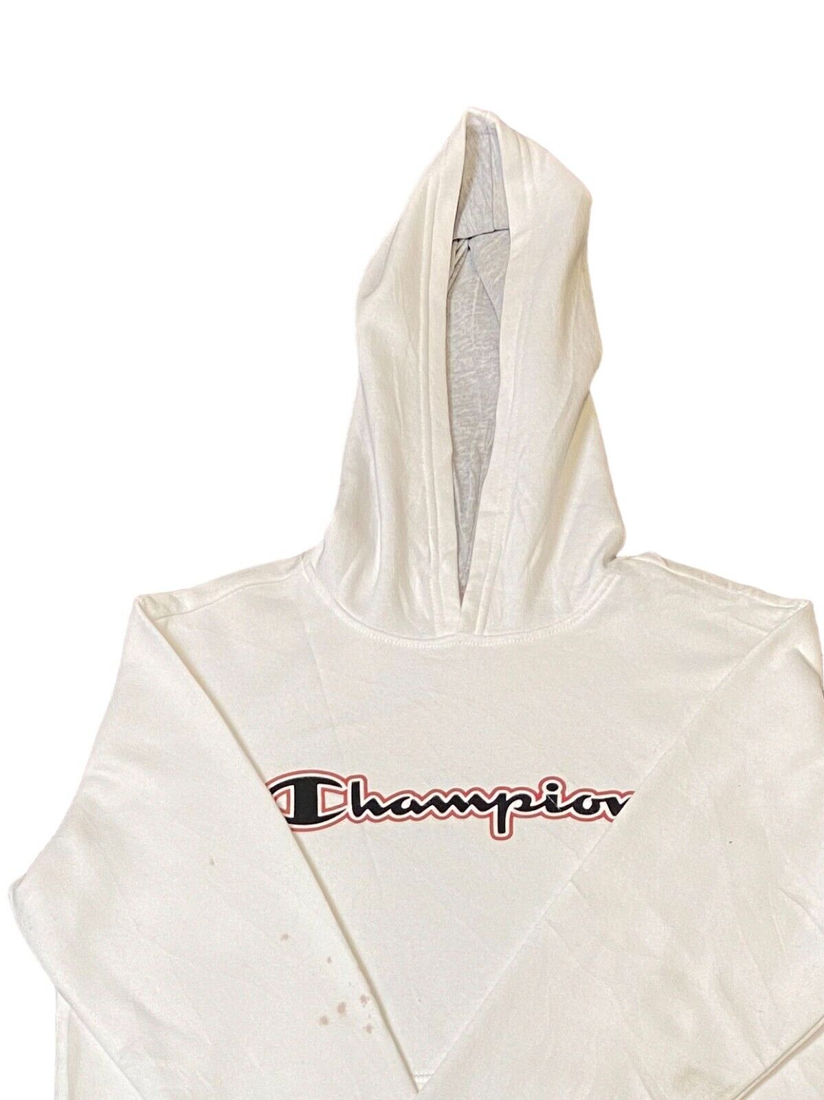 Champion Athleticwear Hoodie Men's XL White Spell Out Logo Drawstring Pullover