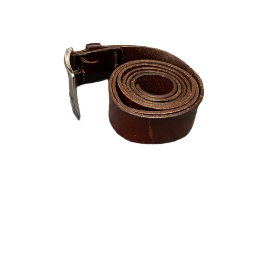 Waist Belt Mens Brown Leather Adjustable Silver Pin Buckle 47.5 inches