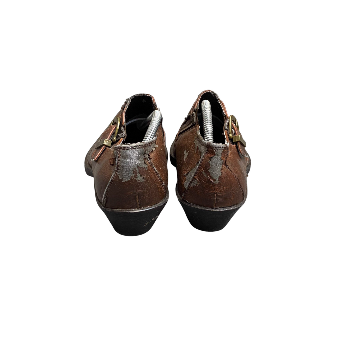 Memphis One Loafers Mens Size 7 Brown Leather Pointed Toe Buckle Strap Slip On