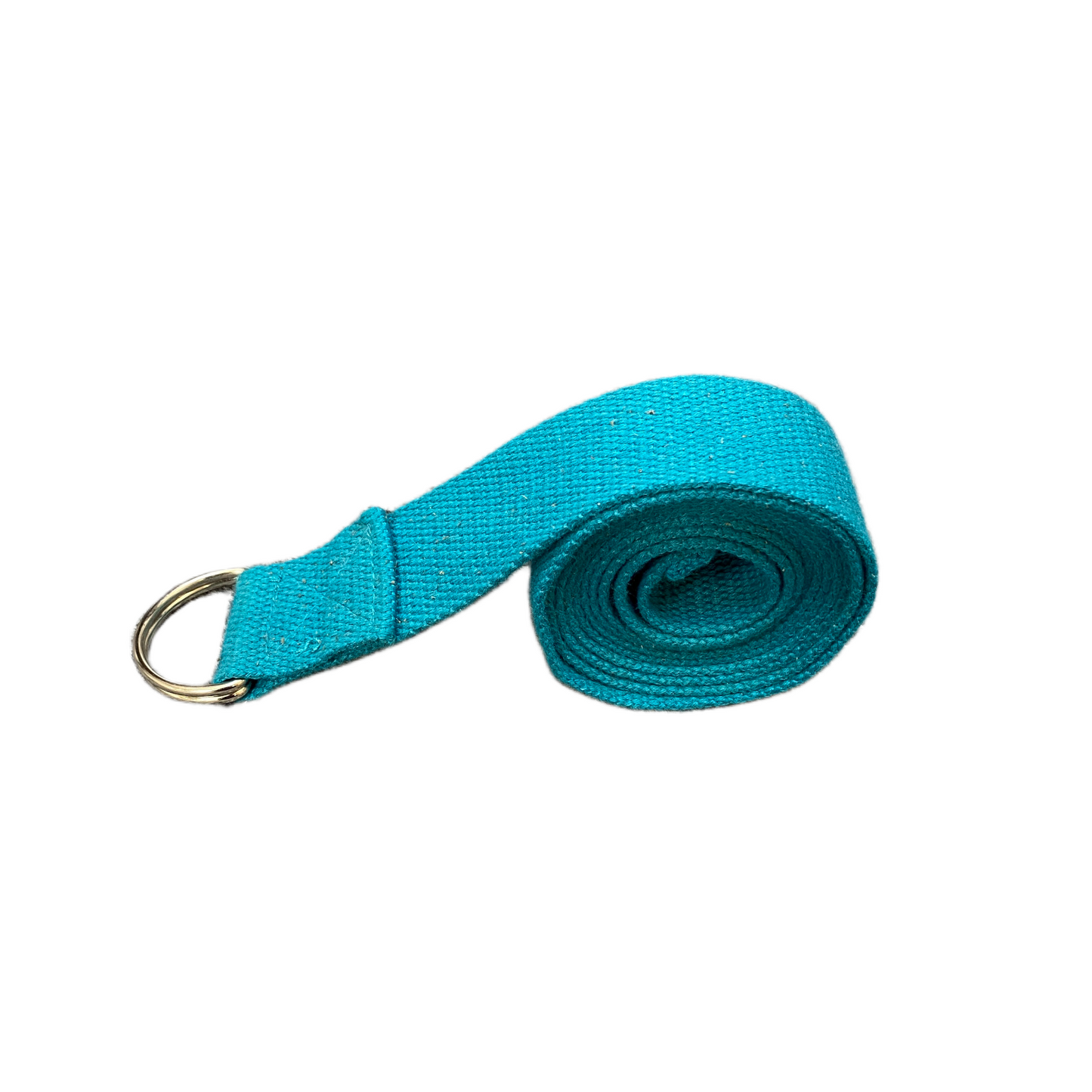 Unisex Yoga Belt Blue Canvas Adjustable Silver D- Ring Buckle 70 inches