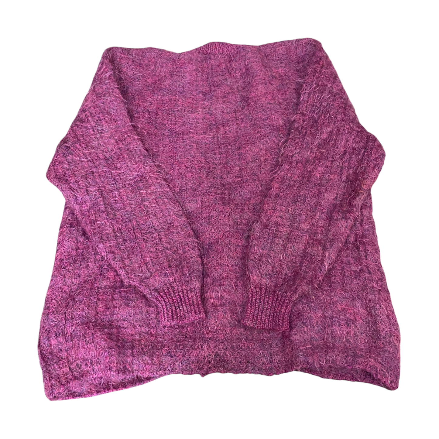 Christian Allay Cardigan Jumper Womens Large Magenta Mohair V Neck Button Front