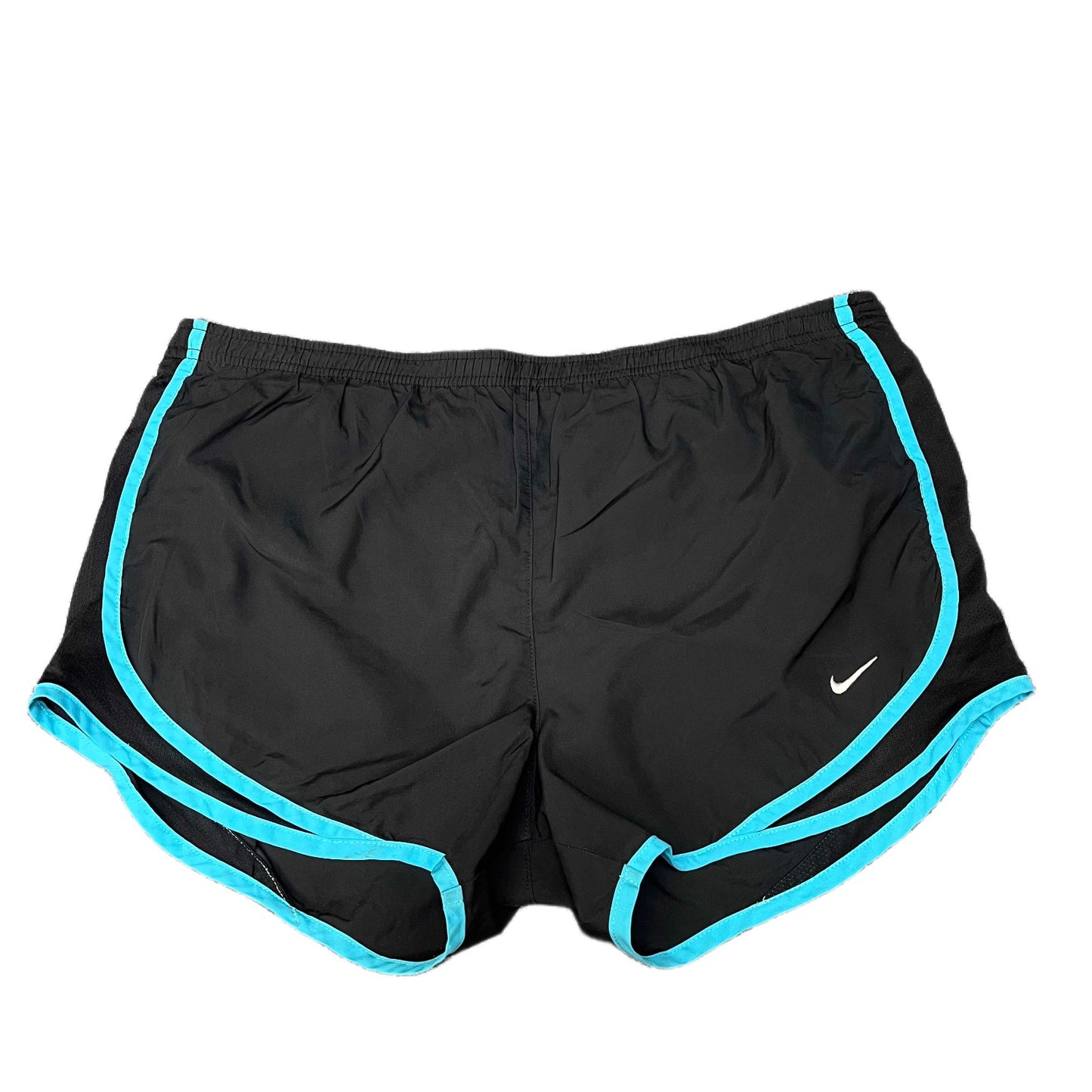 Nike Dri-FIT Running Shorts Fits as Women XL 34" Waist Black Stretch Dolphin Hem