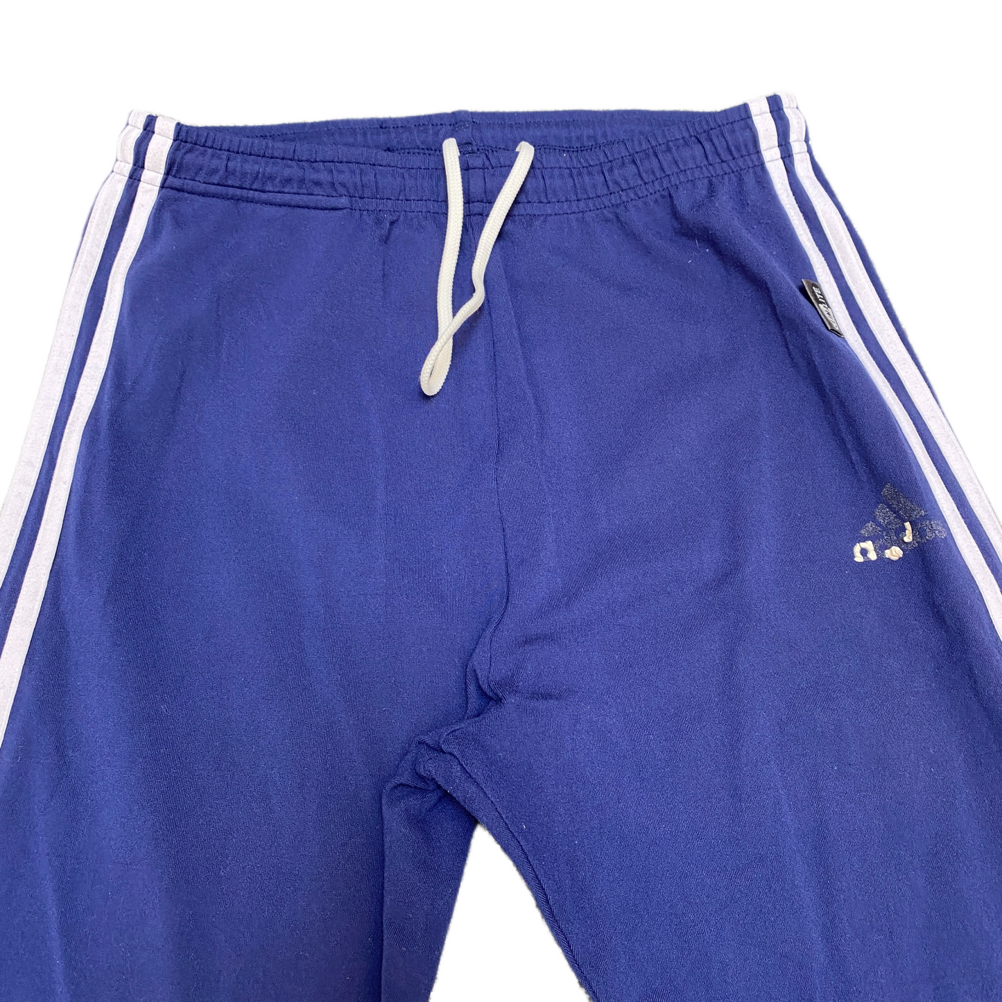 Adidas Track Pants Fits as Women 27" Waist Blue White 3-Stripes Stretch Trousers