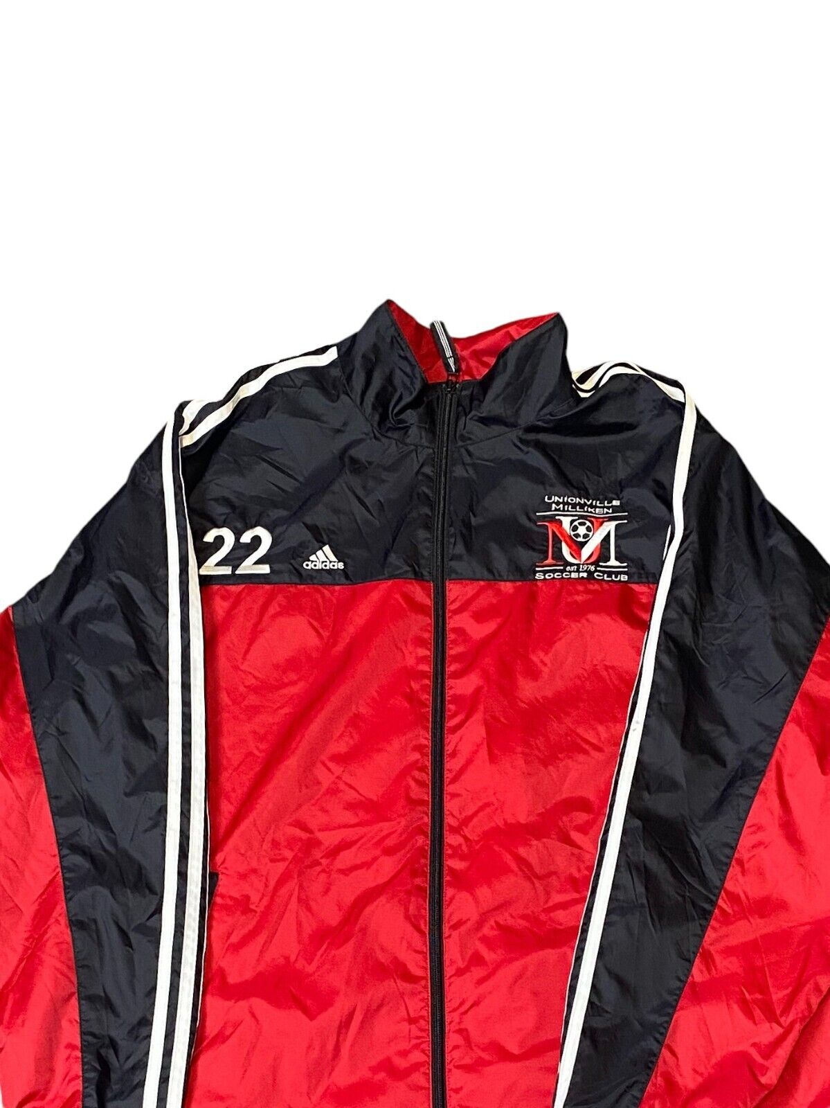 Adidas Unionville Milliken Soccer Club Track Jacket Men's L Red & Black Full Zip