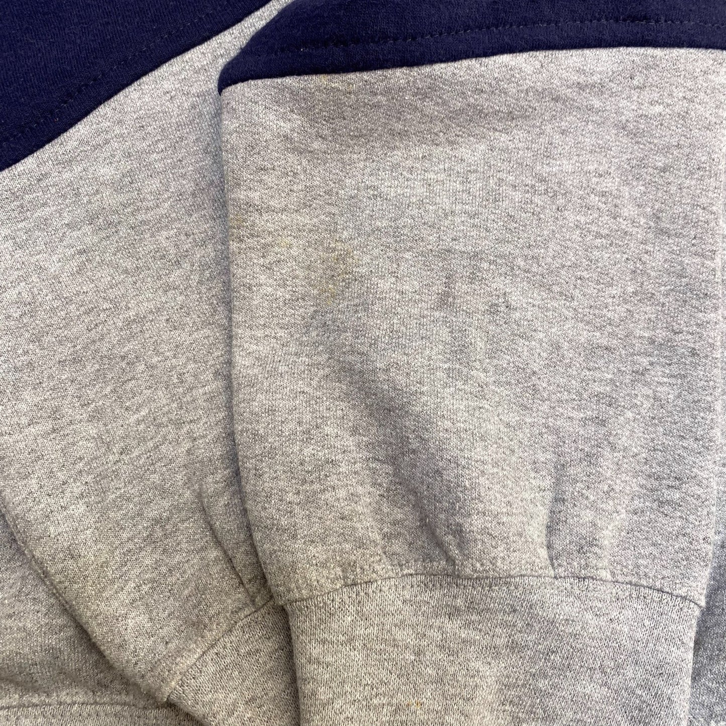 Nike Reworked Sweatshirt Mens M Grey Blue Embroidered Spellout Logo Crew Neck