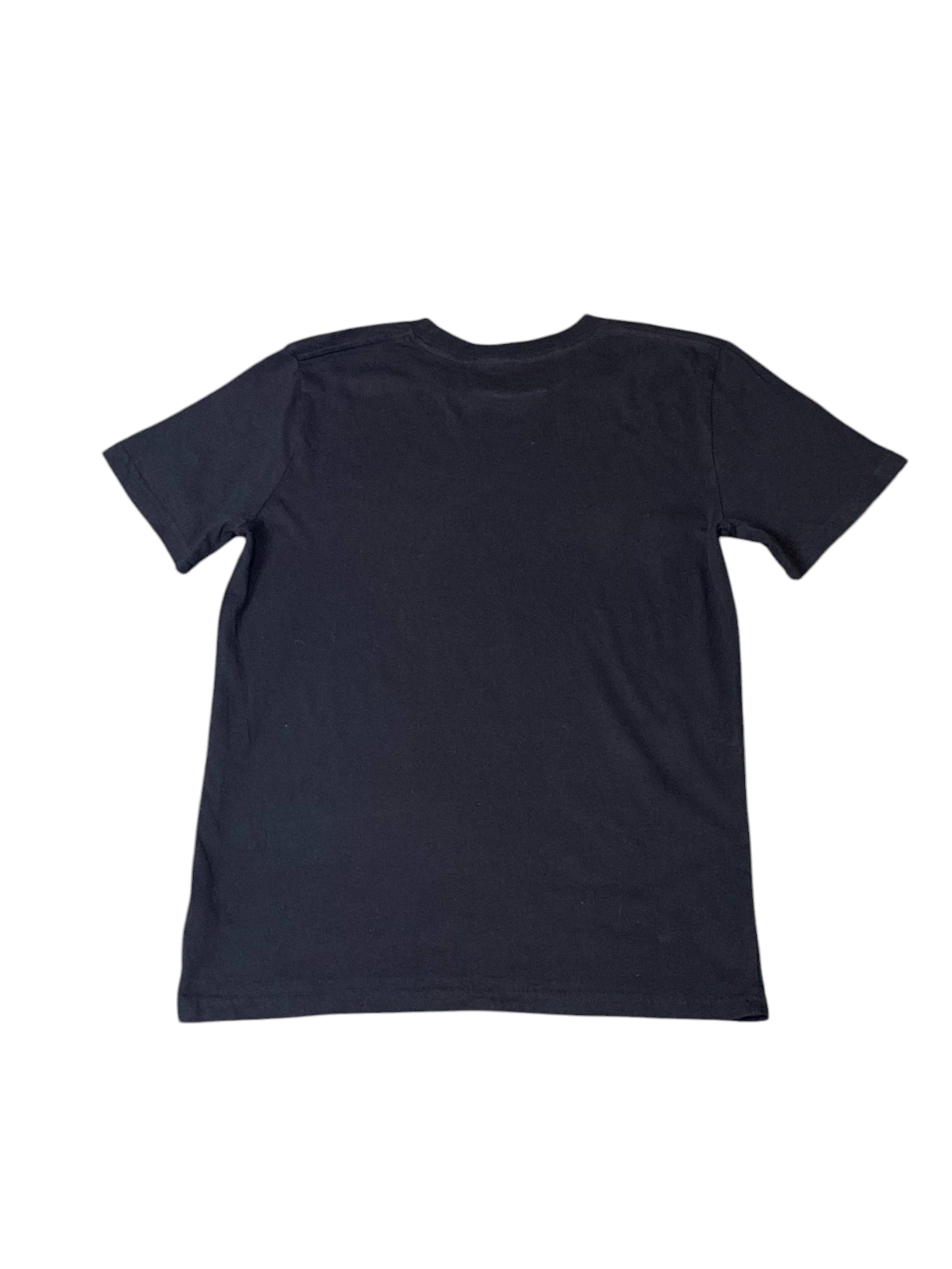 adidas Tee Shirt Boys Medium Black Cotton 3 Stripes Panel Logo Short Sleeve Crew