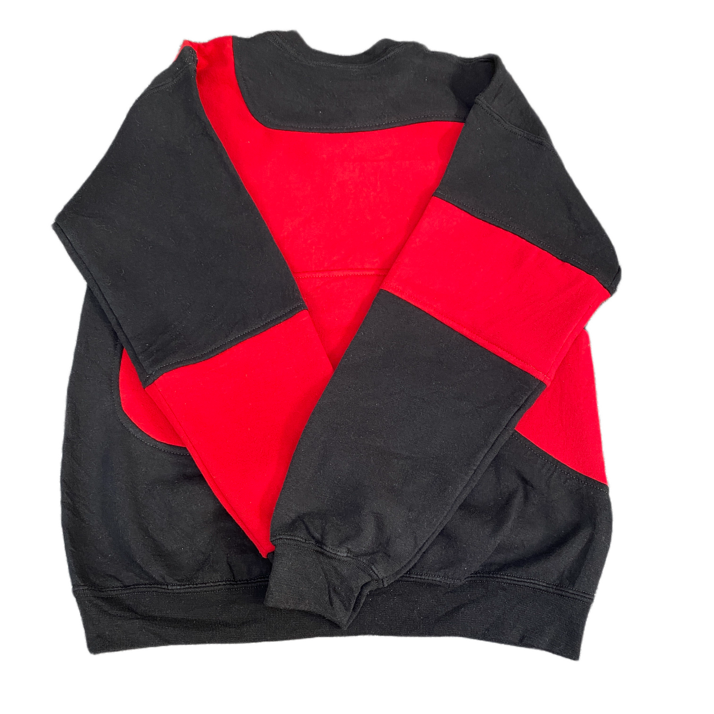 Nike Reworked Sweatshirt Mens M Red Black Embroidered Spellout Logo Vintage Y2K