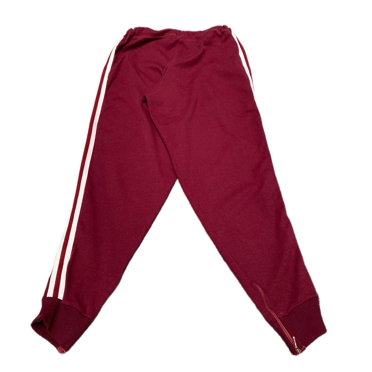 Helanca Joggers Fits as Womens 25" Waist Burgundy Stretch Sweat Tapered Trousers