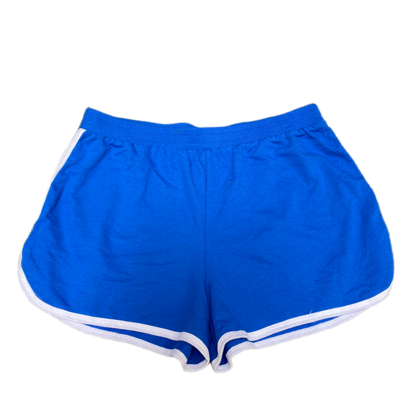 Running Sprinter Shorts Women L 30" Waist Blue Athletic Gym Workout Dolphin Hem