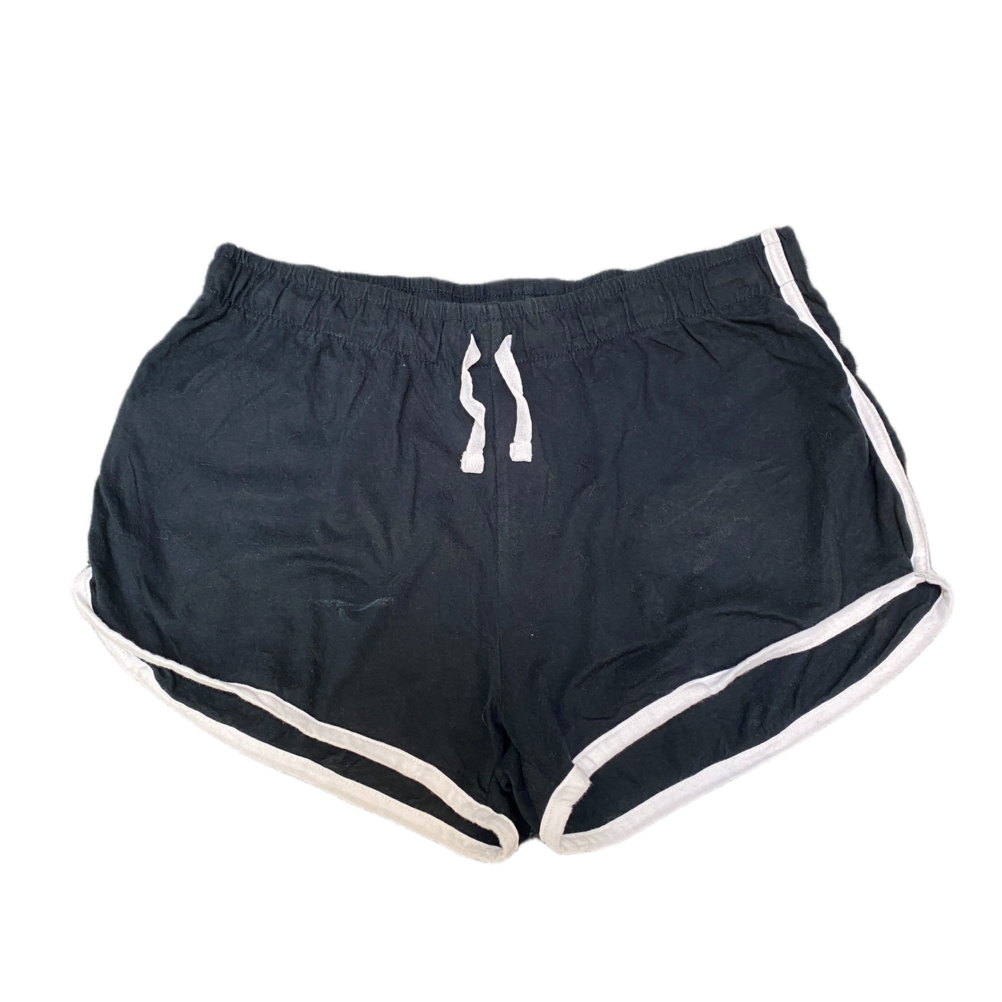 Running Sprinter Shorts Girls Small 29" Waist Black Gym Drawstring Dolphin Hem