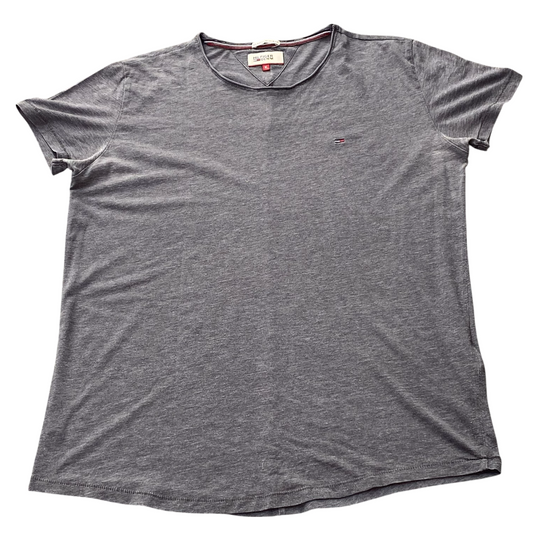 Hilfiger Denim T-Shirt Womens XL Grey Regular Fit Crewneck Short Sleeve Pullover