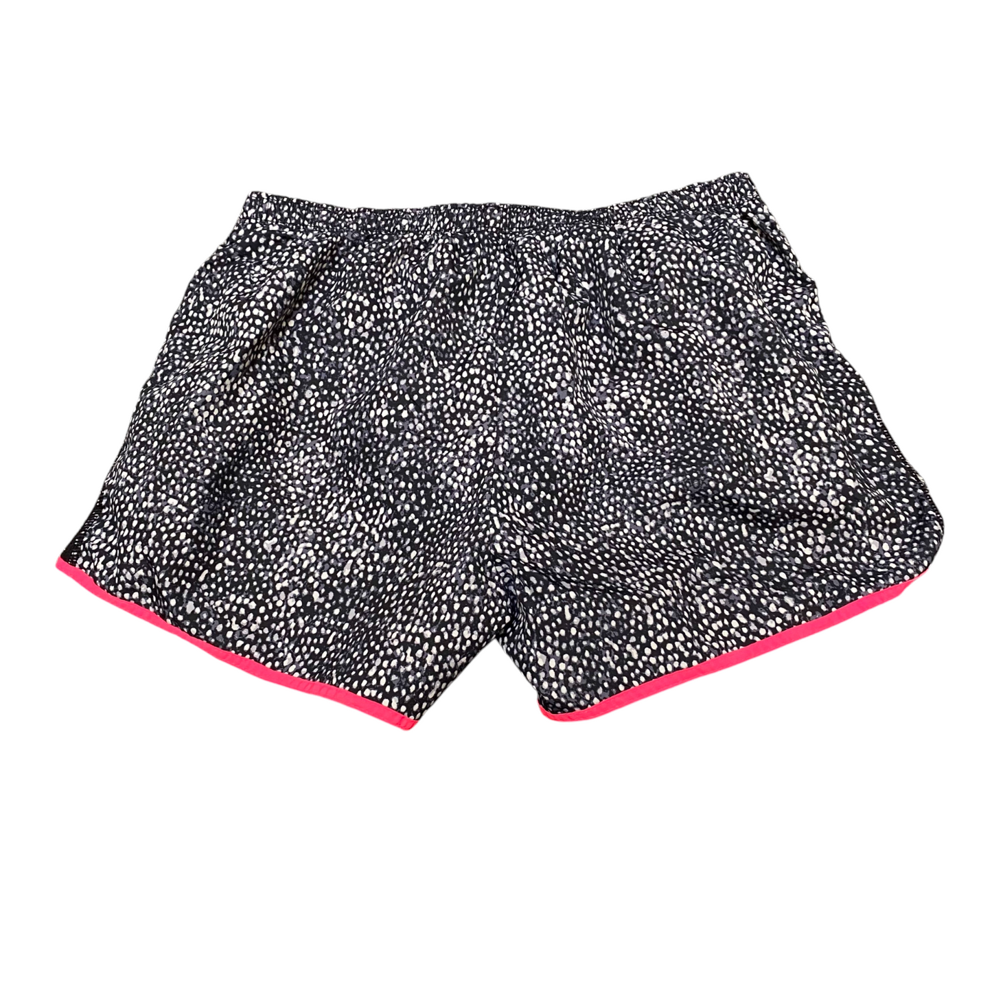Running Sprinter Shorts Womens Small Black White Lined Printed Drawstring Waist