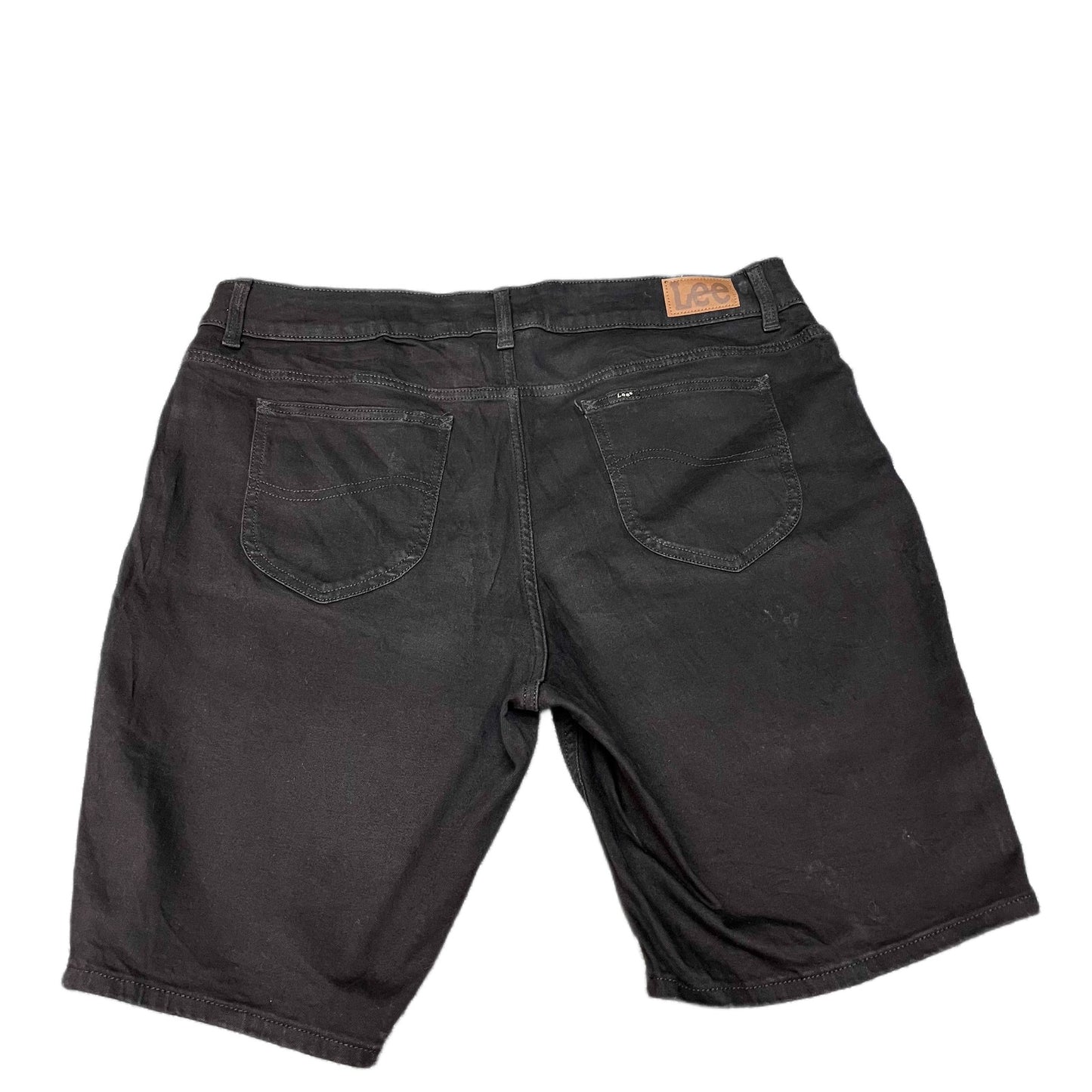 Lee Bermuda Shorts Fits as Womens 2XL 39" Waist Black Denim Mid Rise Regular Fit