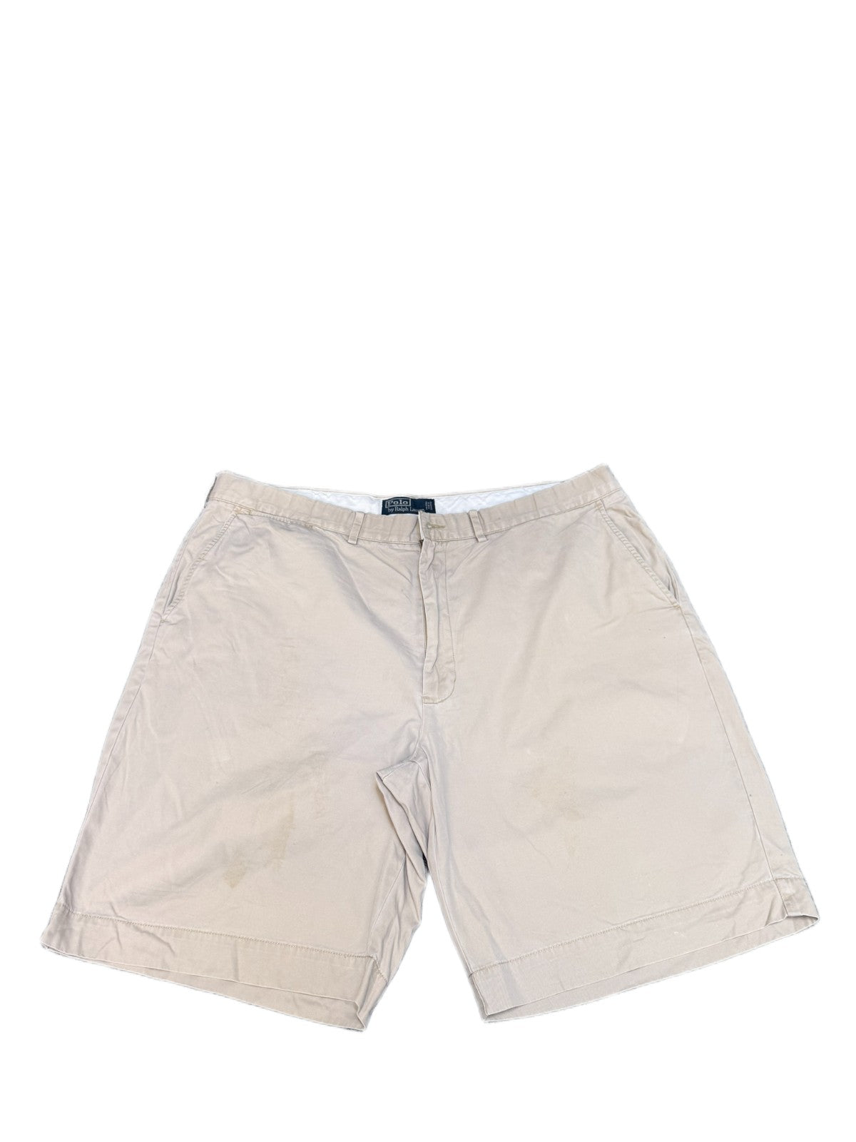 Polo Ralph Lauren Classic Chino Shorts Fits as Men XL 40" Waist Beige Flat Front
