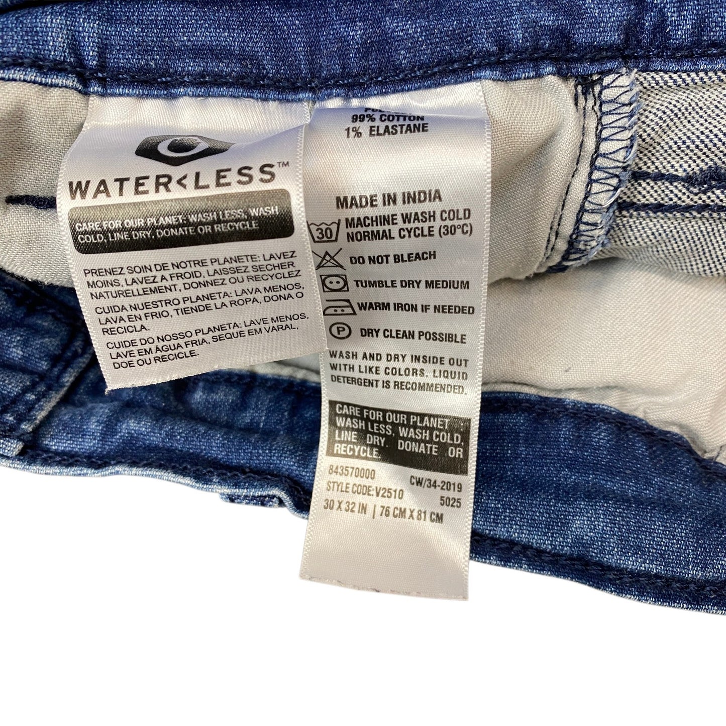 Levi's Jeans Fits as Mens 30" Waist Blue Denim Double Stitch Red Tab Drawstring