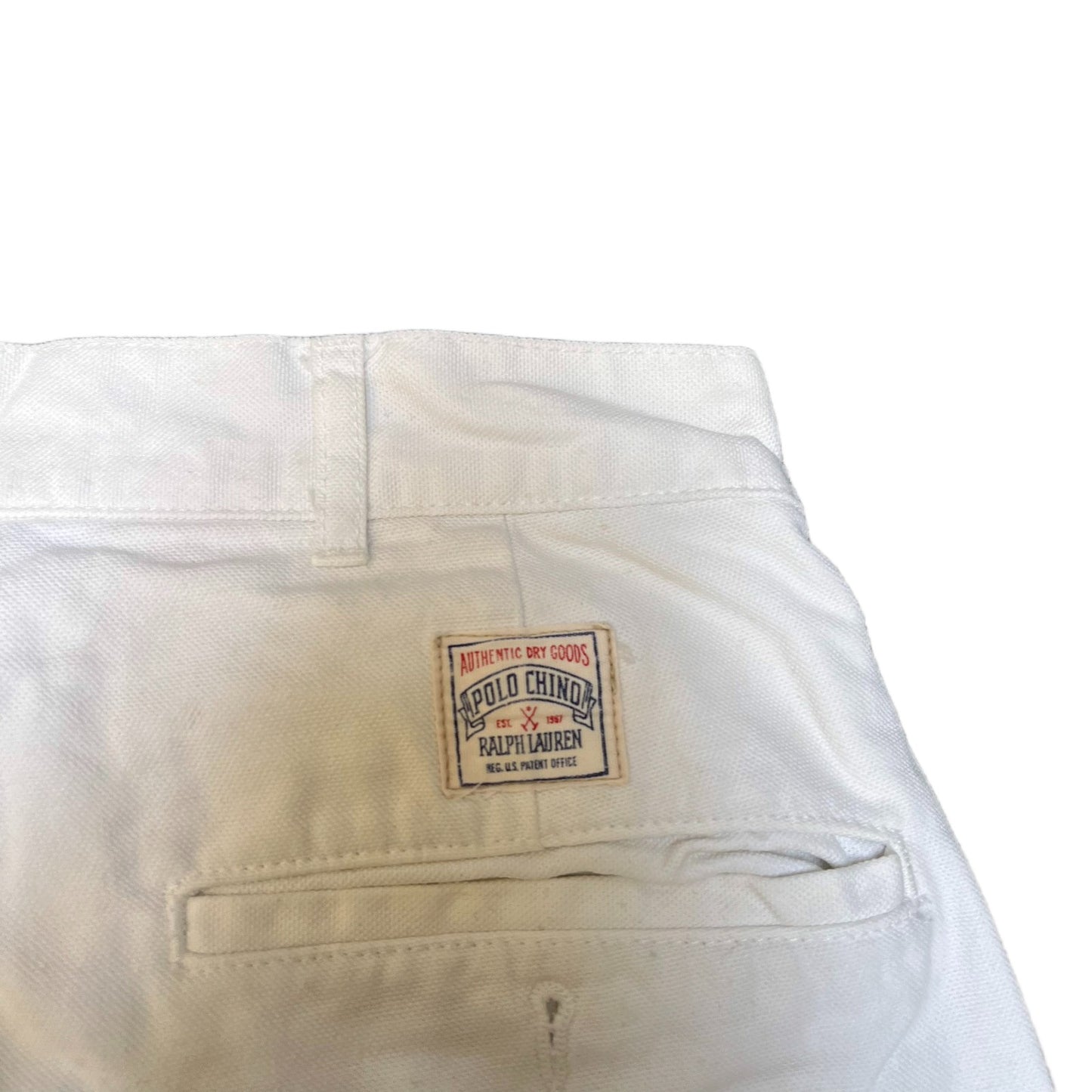 Vtg Polo Ralph Lauren Chino Shorts Fits as Mens Large 34" Waist White Pleated