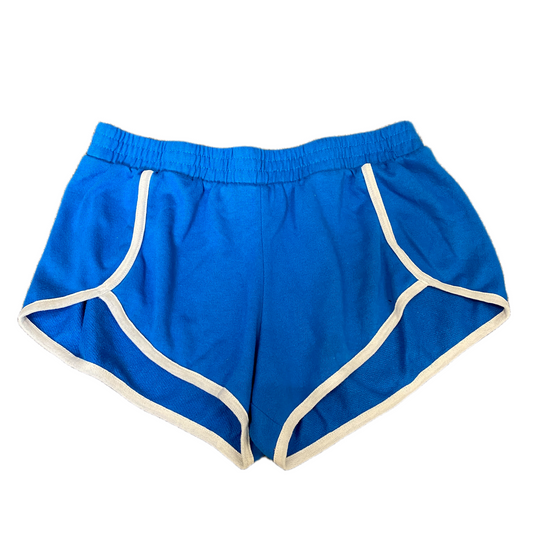 Running Sprinter Shorts Womens M 28" Waist Blue Athletic Gym Workout Dolphin Hem
