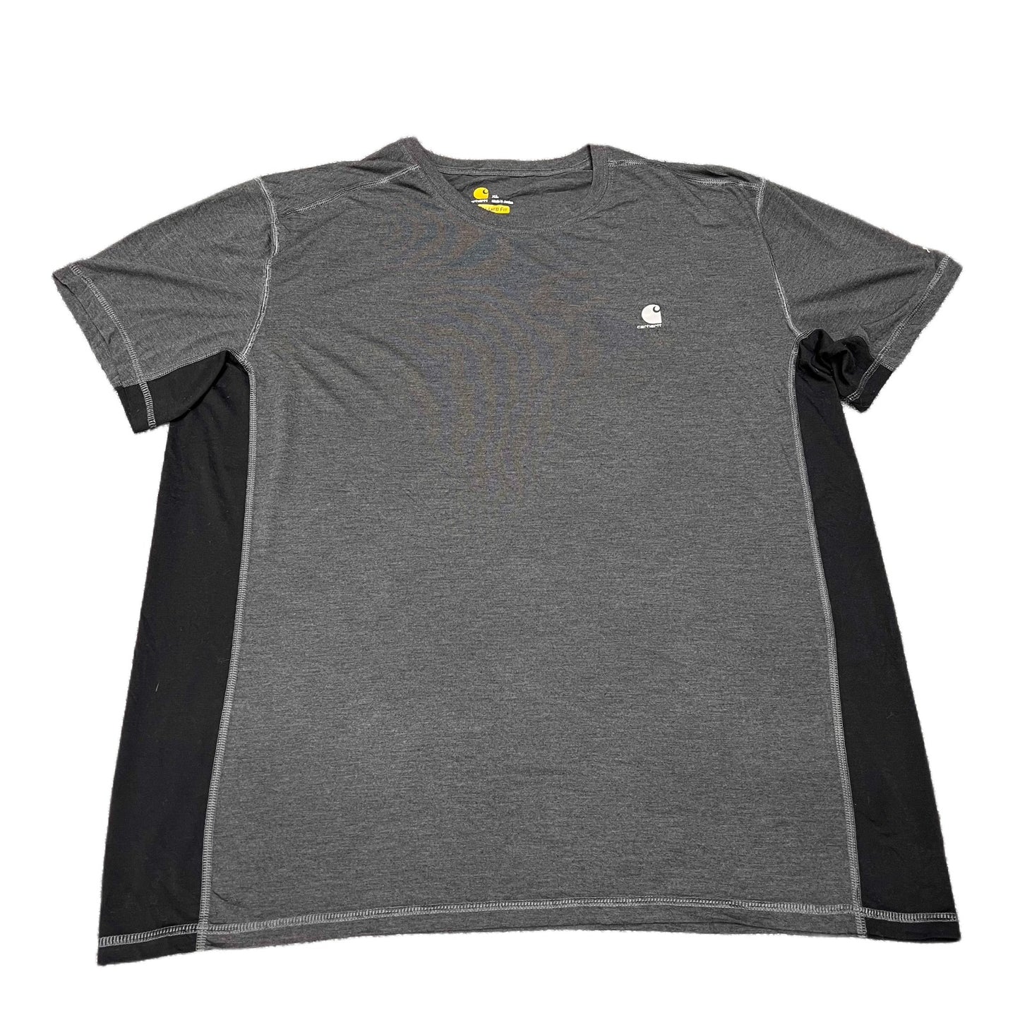 Carhartt Force T-Shirt Mens XL Grey Black Relaxed Fit Performance Pullover Tee