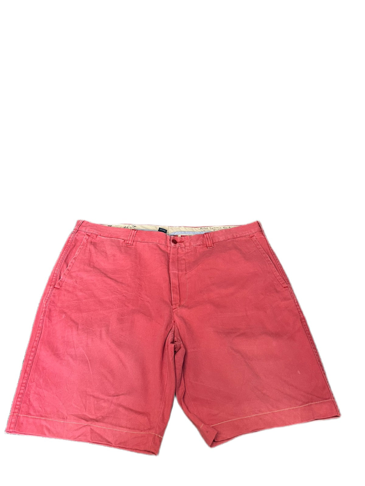 Polo Ralph Lauren Classic Chino Shorts Fits as Mens XL 42" Waist Pink Flat Front
