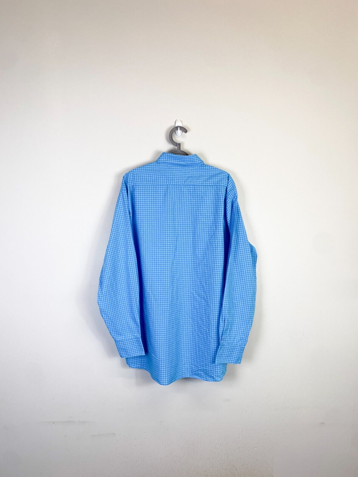 Tommy Hilfiger Dress Shirt Mens XL Blue Checkered Regular Fit Collar Button Down