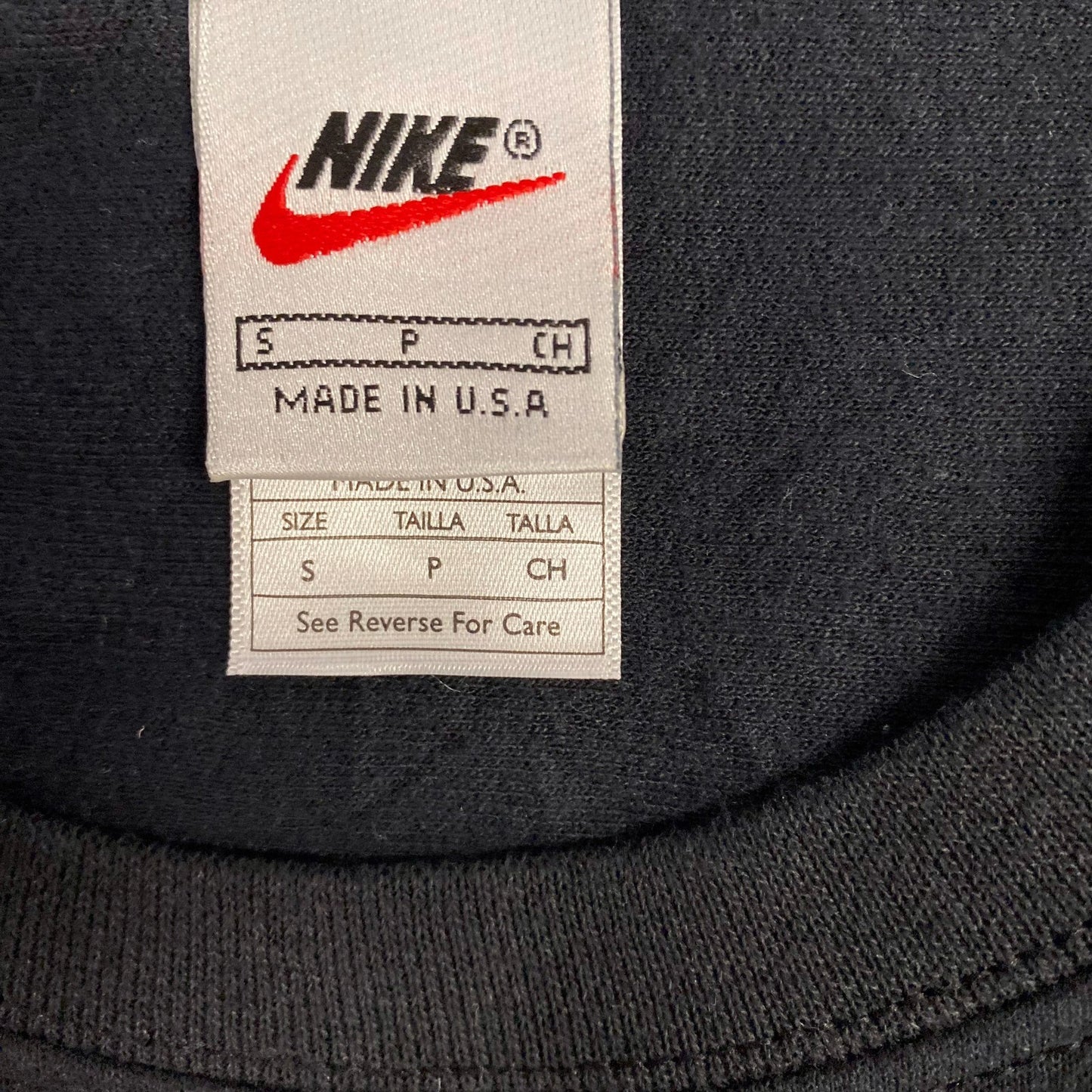 Nike Reworked Sweatshirt Mens S Coral Black Embroidered Spellout Logo Vtg Y2K