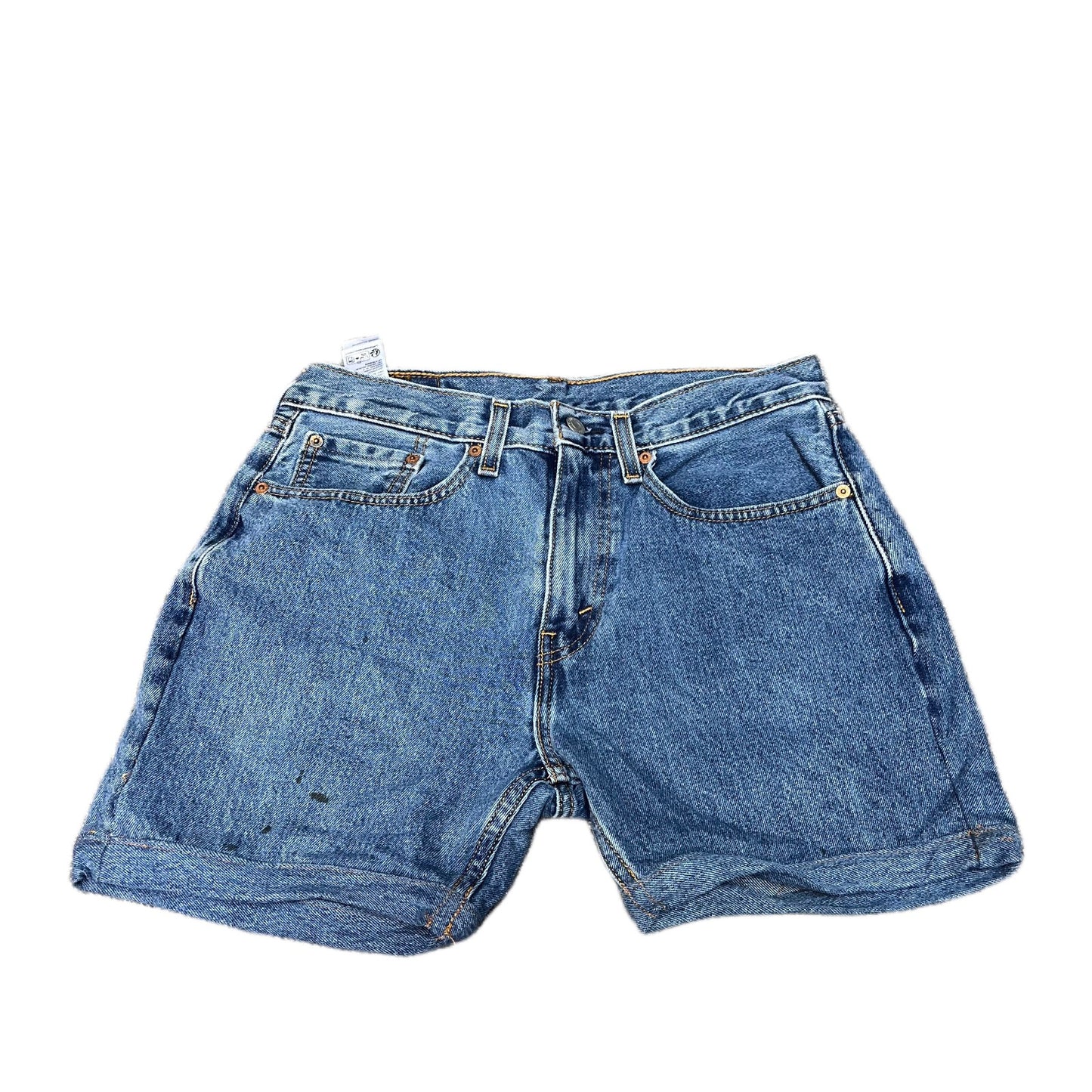 Levi's 505 Jean Shorts Fits as Women Large 31" Waist Blue Denim Stretch Red Tab