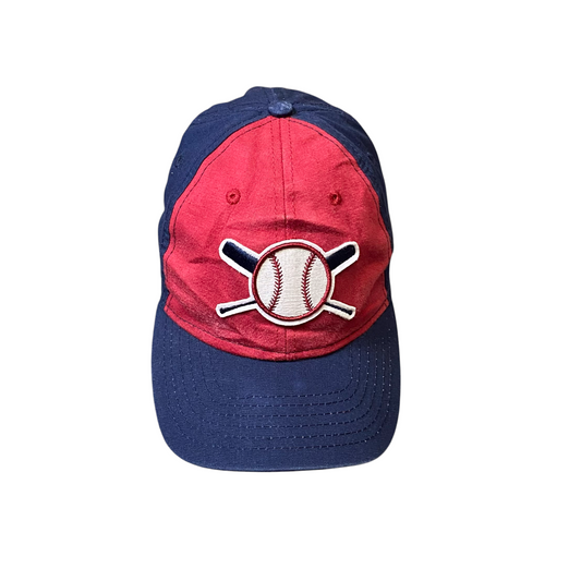 Place Baseball Cap Mens S/M Red Blue Curved Brim Embrodered Patch Snapback Cap