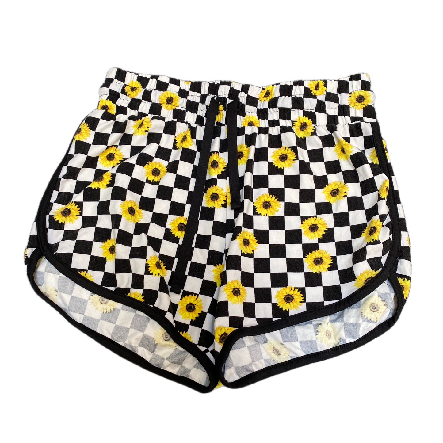 Running Sprinter Shorts Womens M 24" Waist Multi Check Floral Athletic Workout