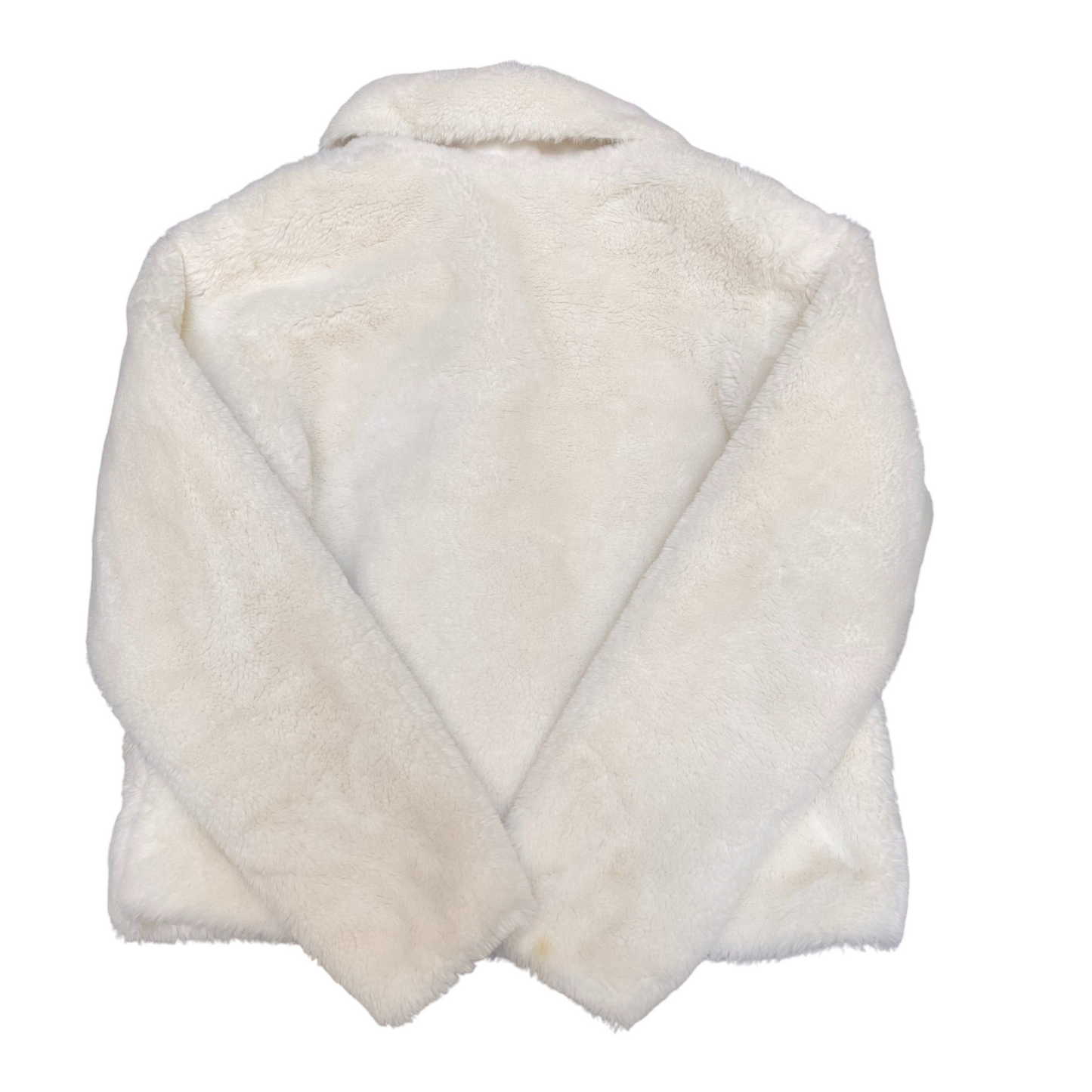 Epic Threads Faux-Fur Jacket Womens Large White Super Cozy Long Sleeve Button Up