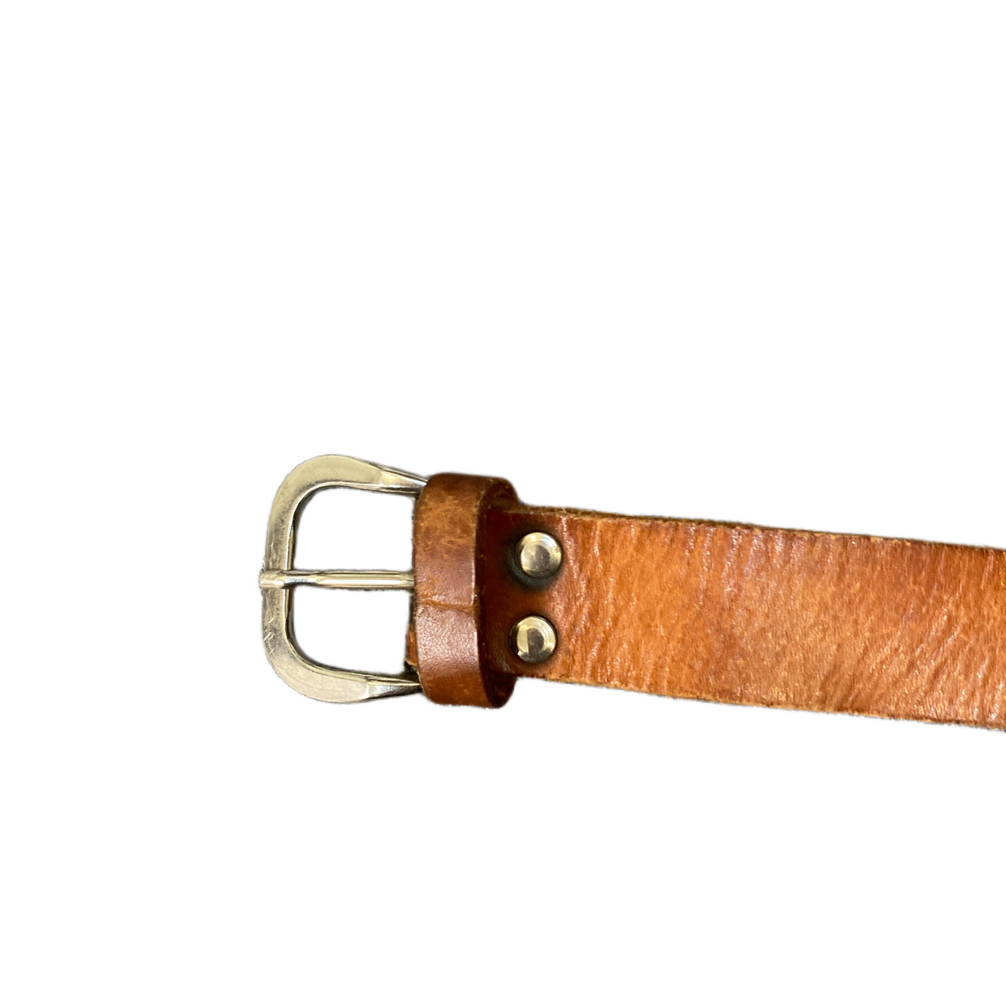 Waist Belt Mens Small Brown Leather Adjustable Silver Pin Buckle 49 inches