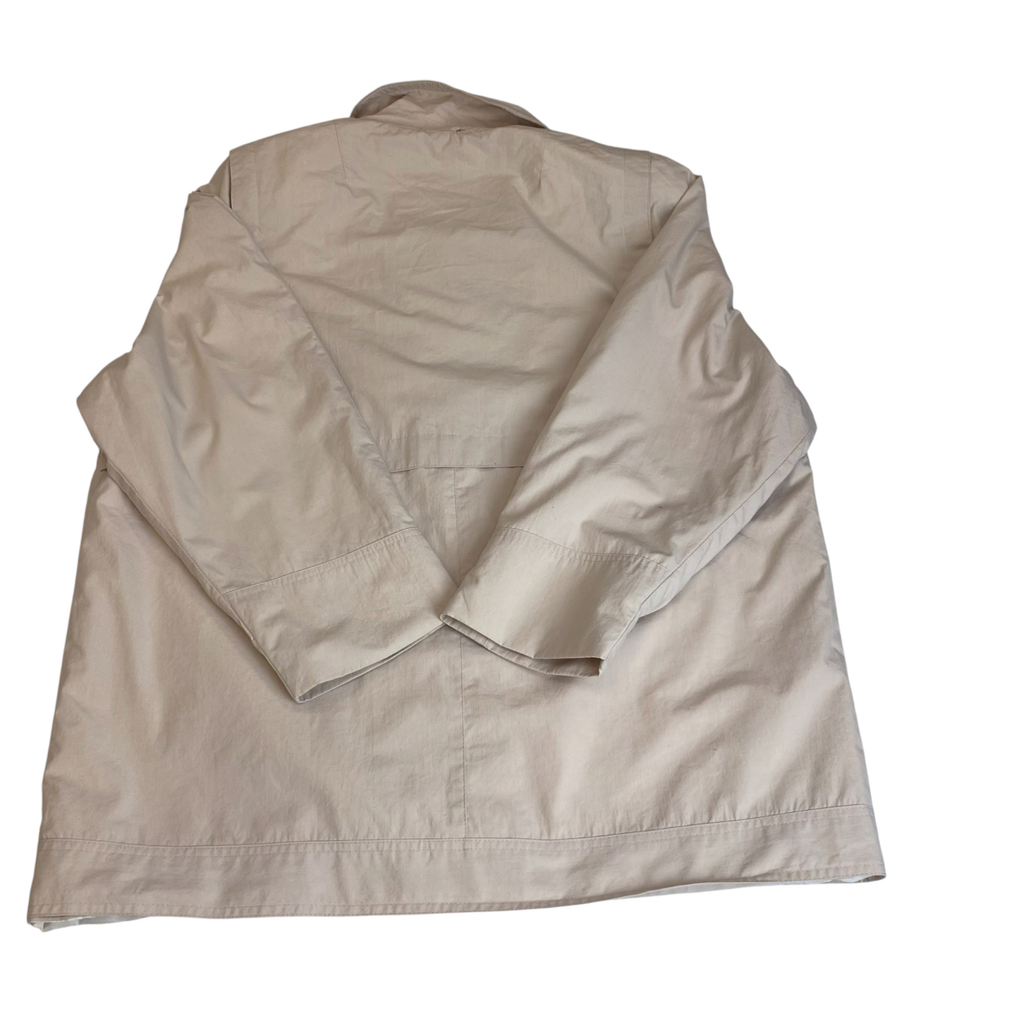 Jacket Womens L Cream Vented Long Sleeve Collared Workwear Outdoor Button Front