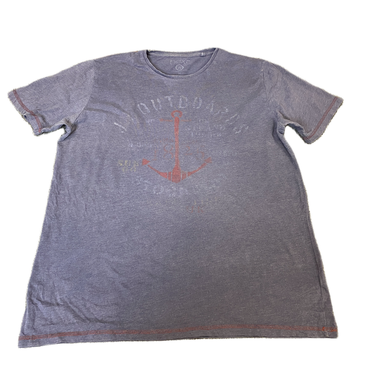 Next T-Shirt Mens Medium Purple Anchor Graphic Print Short Sleeve Crew Neck Tee