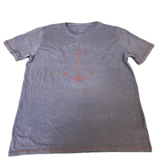 Next T-Shirt Mens Medium Purple Anchor Graphic Print Short Sleeve Crew Neck Tee