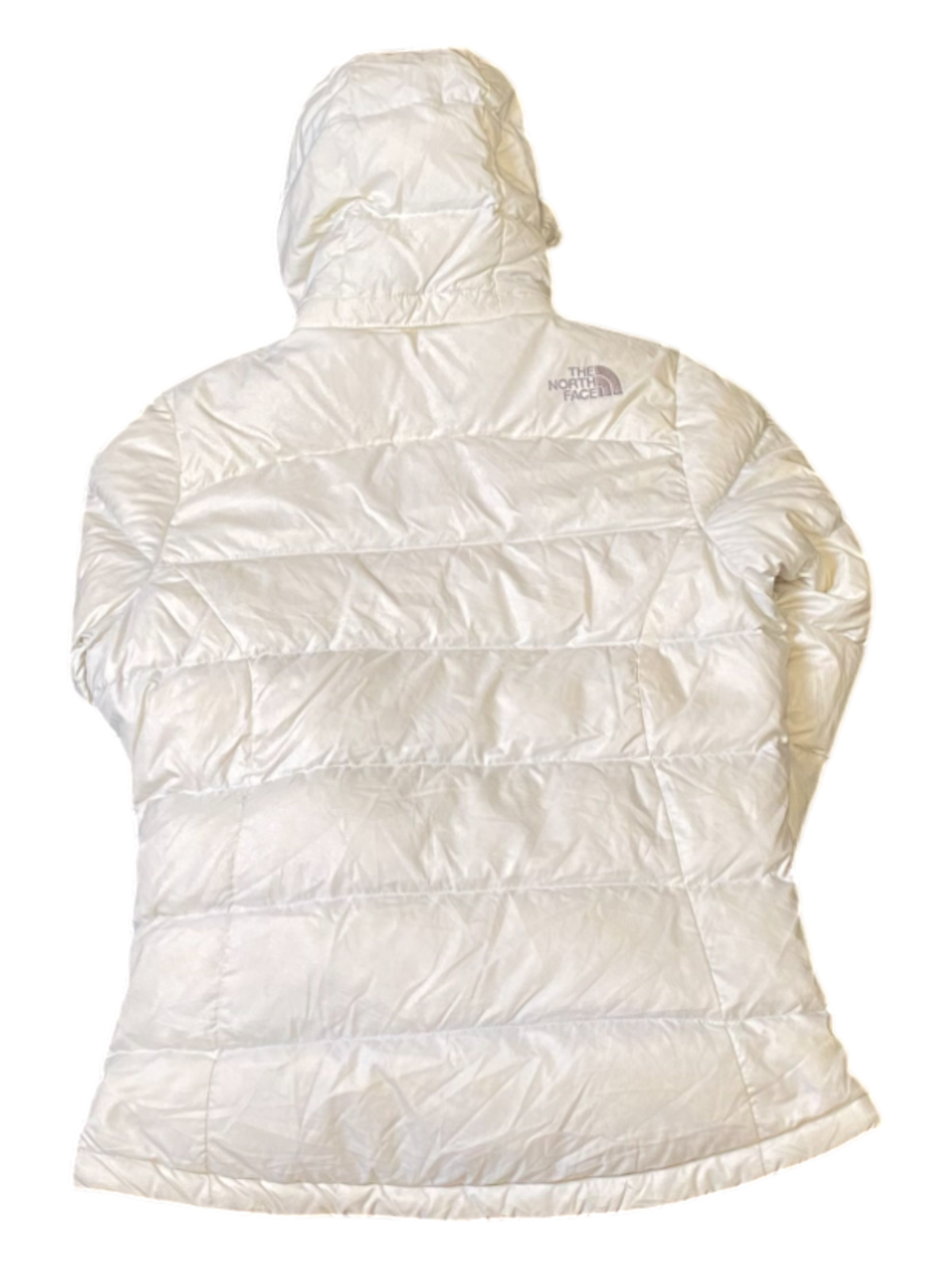 The North Face Nuptse 700 Down Puffer Jacket Women Medium White Softshell Zip Up