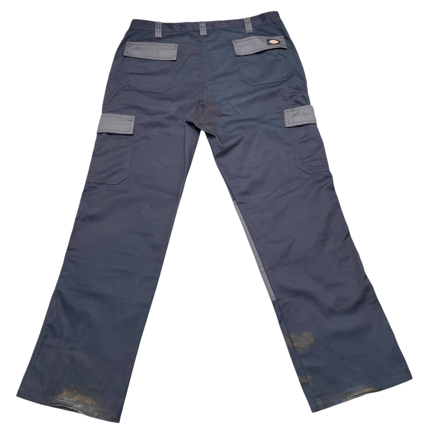 Dickies Cargo Trousers Mens XL Blue Pockets Double Knee Straight Fit Workwear