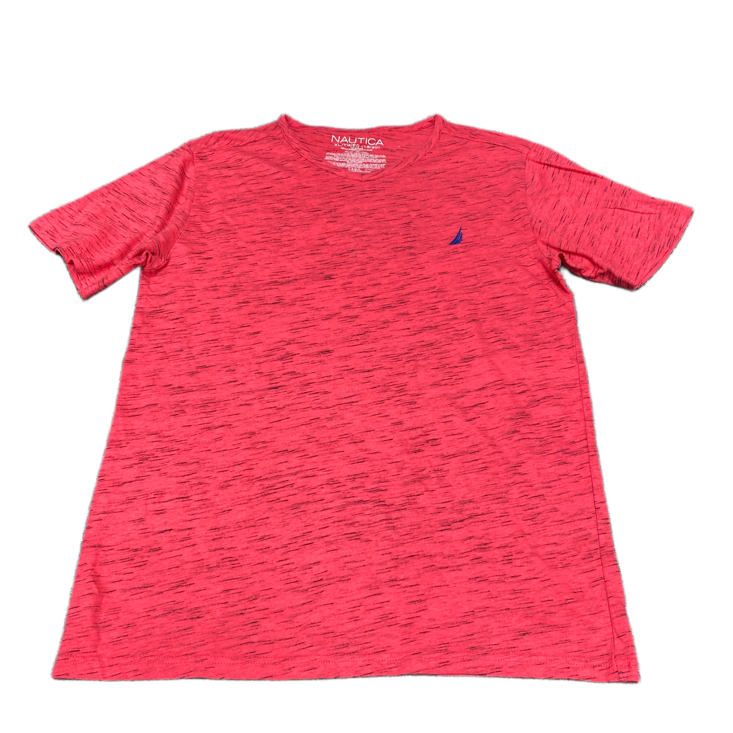 Nautica T-Shirt Boys Small Pink Heather Stretch Short Sleeve V-Neck Pullover Tee