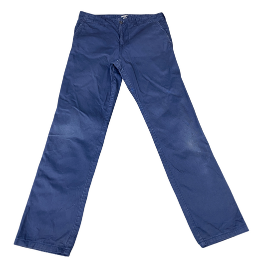 Carhartt WIP Club Pants Mens Medium Navy Blue Work Stretch Slim Fit High Waisted