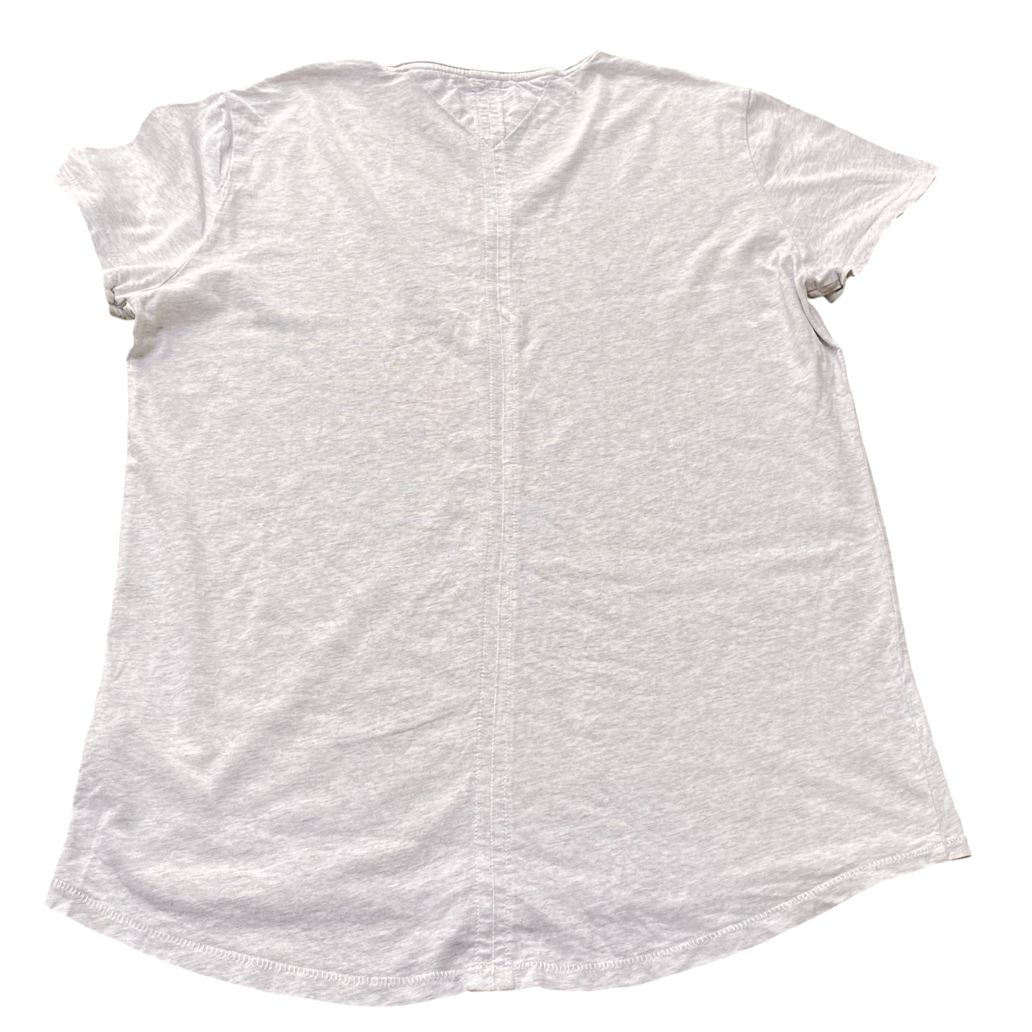 Tommy Jeans T Shirt Womens Large Grey Heather Short Sleeve V Neck Pullover Tee